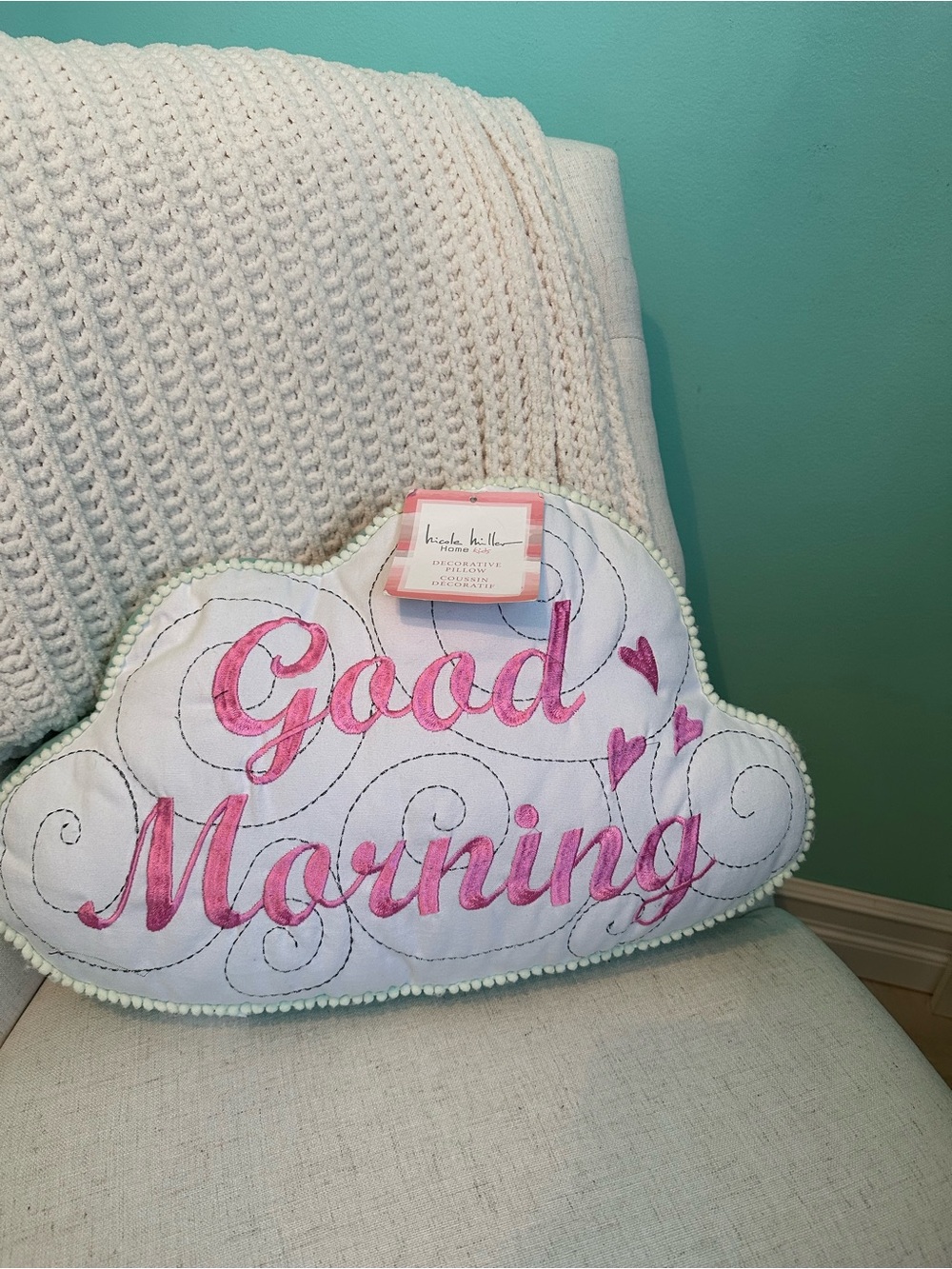 Good Morning/Bonjour Cloud Pillow ☁️💕